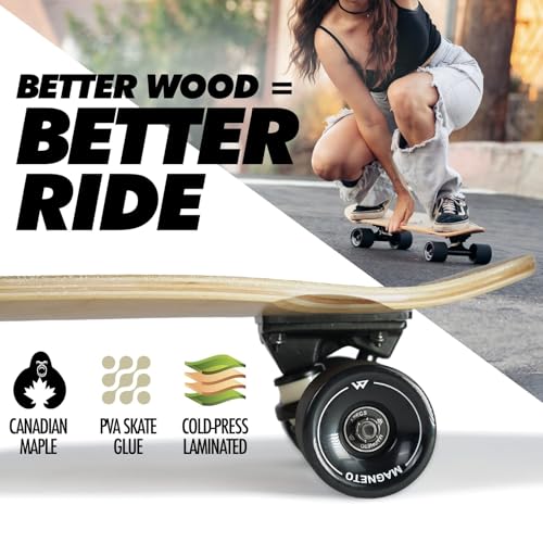 Magneto Mini Cruiser Skateboard Heart Beat - Portable Double Kicktails for Kids & Adults