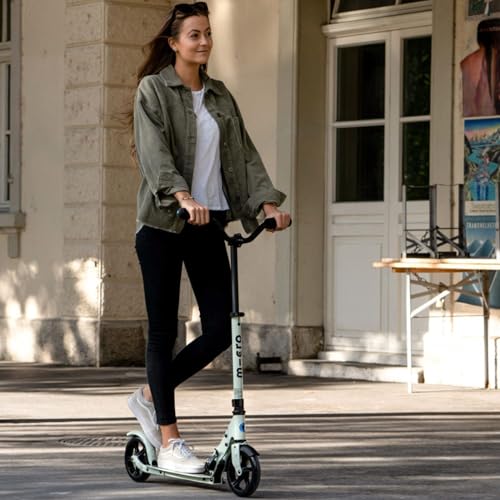 Micro Kickboard Speed Deluxe Foldable Scooter for Teens & Adults - Clay, 180mm PU Wheels, Adjustable Handlebar, Up to 220 lbs