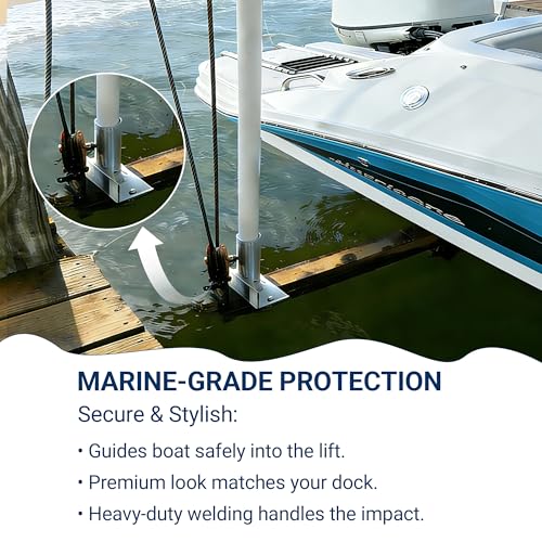 Marine-Grade Aluminum Boat Lift Guide Post Bracket with Drain Hole - Fits 1-1/2" Pipe