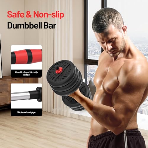 TOTOZAKUL 90LB Adjustable Dumbbell Set 4-in-1 Home Gym Equipment for Men Women