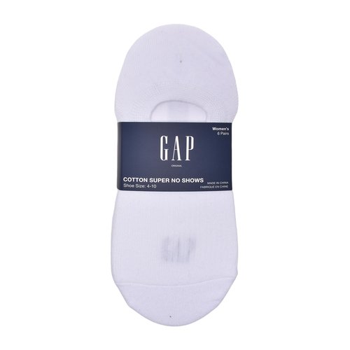 GAP Women's No Show Socks, Multi-Pack Adult Socks, Soft & Stretchy, Optic White (6-Pack), One Size