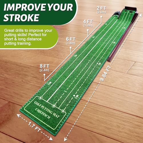 Indoor Golf Putting Green with Automatic Ball Return - Three-Track Version