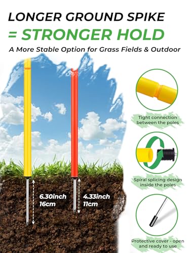 SEAOTTER Soccer Agility Training Poles Set - 10 Pack, Adjustable & Detachable for Football & Rugby Drills