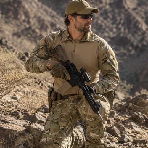 Men's Tactical Combat Suit Set - Large Multicam Military Uniform with Knee Pads
