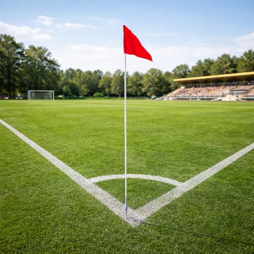 Soccer Corner Flags Set of 8 - 67-Inch Portable Field Markers for Football & Rugby