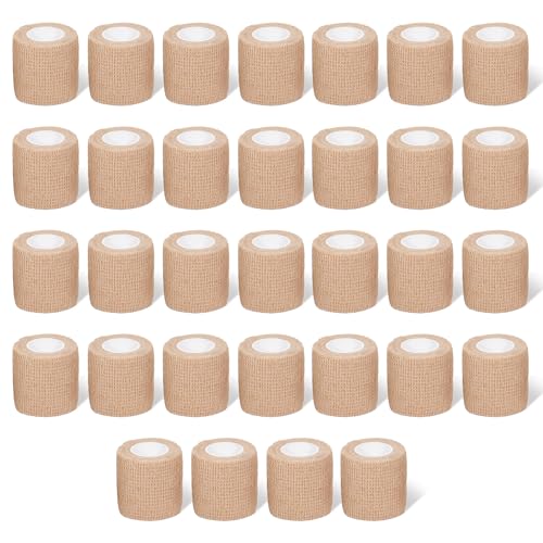 Self Adhesive Bandage Wrap Skin Color 2 Inch 32 Rolls - Medical & Vet Tape