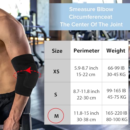 Sibba Compression Elbow Pads M-Black Sports Support for Kids & Adults