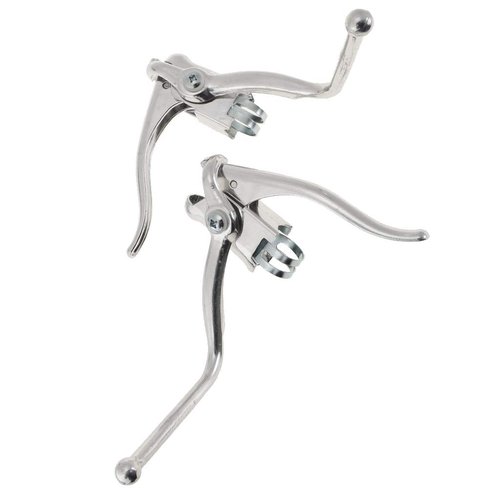 Bike Double Brake Levers Aluminum Alloy Road Bicycle Handbrakes Silver, SCB001-SL