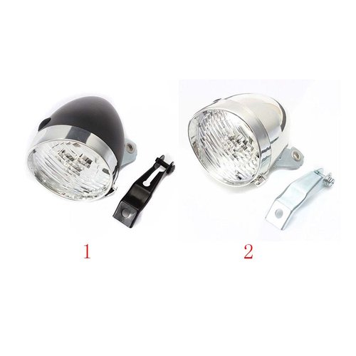 SYCOOVEN Bicycle Vintage Light, 3 LED Vintage Retro Bicycle Bike Front Light Lamp Retro Bike Headlight for Night Riding, Cycling Flashlight Headlamp with Bracket(Silver)