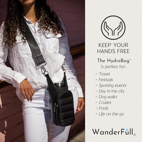 WanderFull HydroBag Water Bottle Holder with Phone Pocket - Black Matte