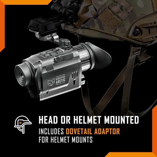 Thermal Night Vision Monocular Head-Mounted with 180m Range & 9H Battery