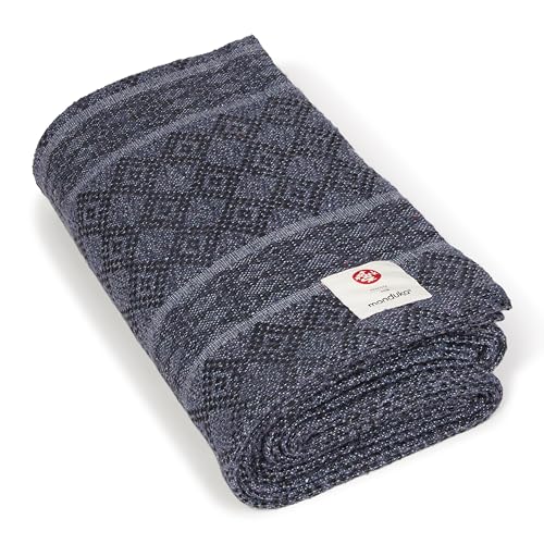 Manduka Yoga Cotton Blanket - Recycled Peruvian Fabric, 68in Thunder Grey