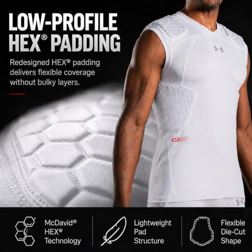 Under Armour Gameday Pro 5-Pad Football Compression Shirt Men White Medium
