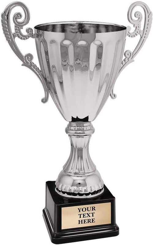 Crown Awards Silver Cup Trophy - Custom Engraved Accolade Award | Shiny Finish, Prime Quality