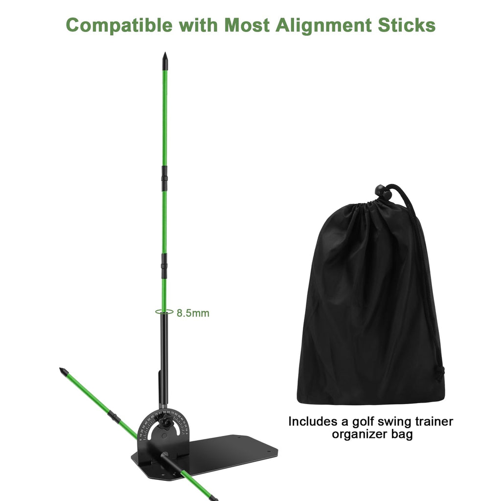 SMBDFOD Golf Alignment Stick Holder,Professional Swing Trainer,Golf Swing Plane Trainer Aid for Aiming Putting Swing,Golf Teaching, Multi-Functional for All Levels of Golfer