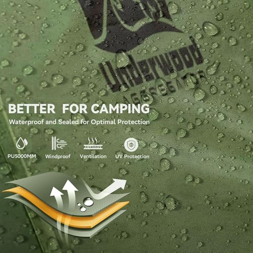 Green 1 Person Lightweight Waterproof Backpacking Tent for Solo Camping