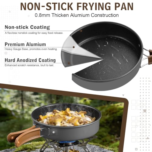 18-Piece Camping Cookware Set with Utensils - Portable Outdoor Cooking Kit