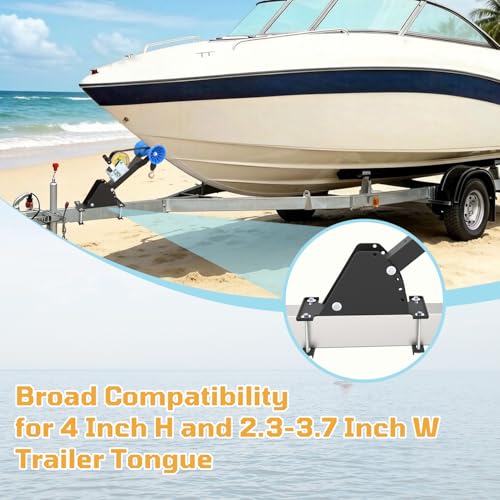 Adjustable Boat Trailer Winch Stand with 1200lbs Winch & Roller - With Winch
