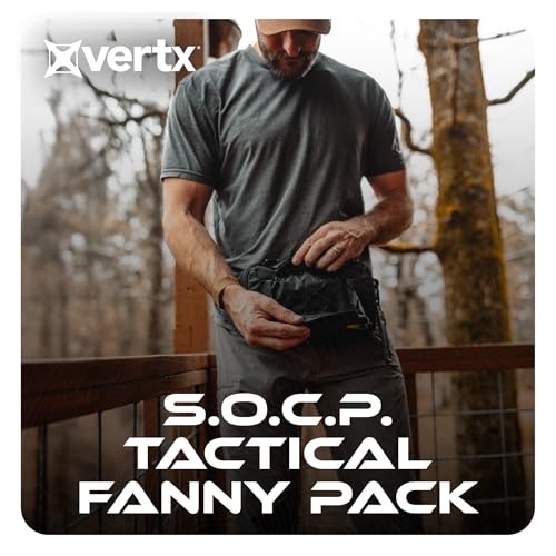 Vertx SOCP Tactical Fanny Pack - Black Waistpack for Outdoor & Everyday Use (One Size)