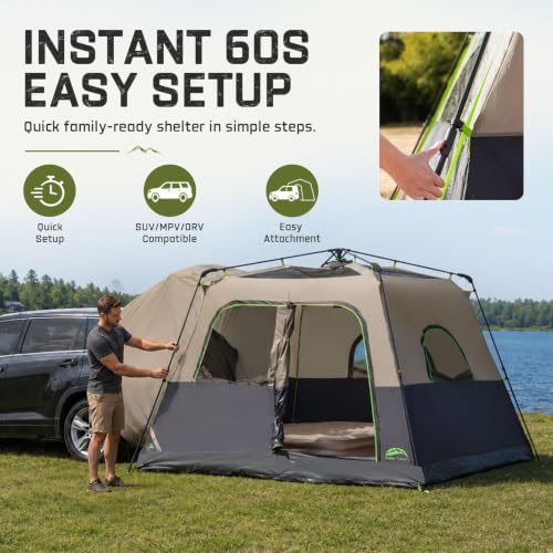 6-Person SUV Car Tent with Rainfly | Instant Setup Camping Shelter