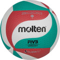 Molten FIBA Approved Indoor Volleyball - Official Size & Weight, Red/White/Green, Dual-Layer Laminated Leather