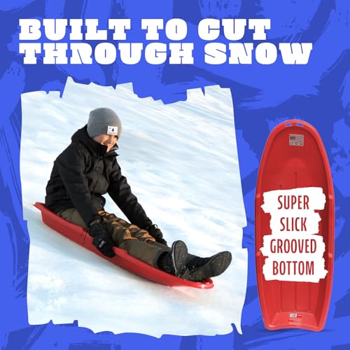 Flexible Flyer 2-Pack Winter Lightning Snow Sleds for Kids & Adults 48 Inch Toboggan