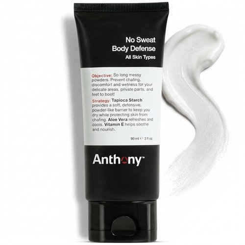 Anthony No Sweat Body Defense Deodorant - Anti-Chafing & Anti-Itch Cream-to-Powder Lotion, 3 fl oz