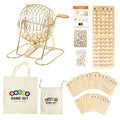 Deluxe Wooden Bingo Game Set with Metal Cage & Reusable Cards – Family & Party Game