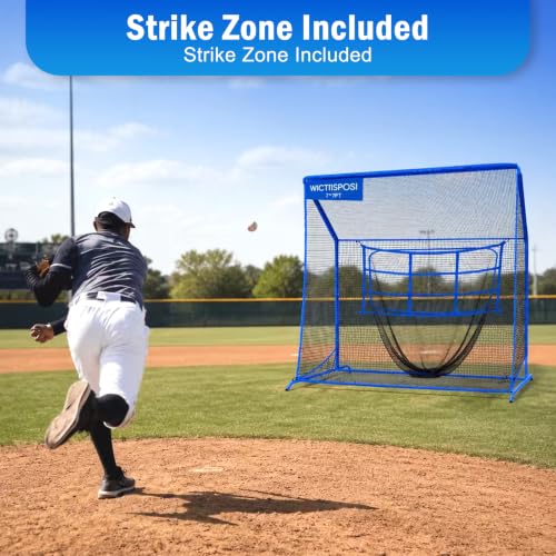 7x7 ft Baseball Softball Batting Cage Net with Metal Frame - Hitting & Practice