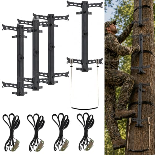 FUNHORUN 4 Pack 20-Inch Climbing Sticks with Bonus Aider for Hunting & Tree Stand Setup
