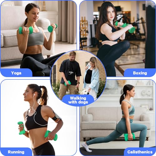 6 LBS Ergonomic Dumbbells Set for Home Workout - Hand Weights for Women, Pilates, Yoga, Jogging, Strength Training