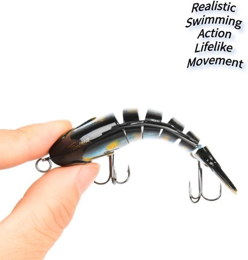 Dyneema Fishing Lures - Lifelike 3.5" Segmented Swimbait for Freshwater & Saltwater Fishing