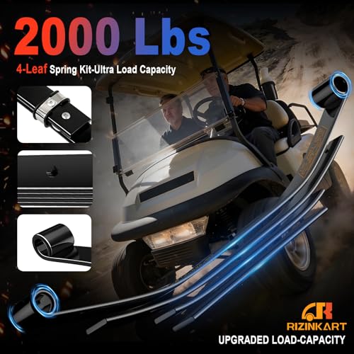 Heavy-Duty 4-Leaf Golf Cart Rear Leaf Springs Kit for EZGO TXT & Medalist