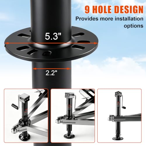 5000 lbs A-Frame Trailer Jack - 23 Inch Lift Drop Leg Heavy Duty with Manual & Cordless Drill Operation (Variation: 23 in 5000 lbs)