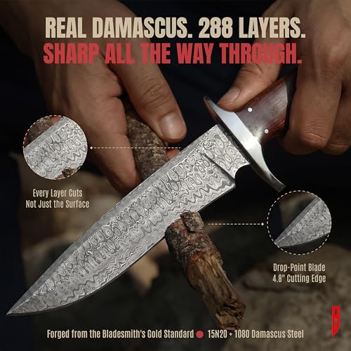 Patriot Handmade Damascus Long Hunting Knife 14-Inch Full Tang Survival Camp