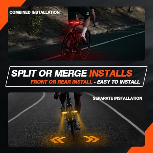 4-in-1 Bike Tail Light with Projection Turn Signals, Remote Control, Waterproof, 150 Lumen