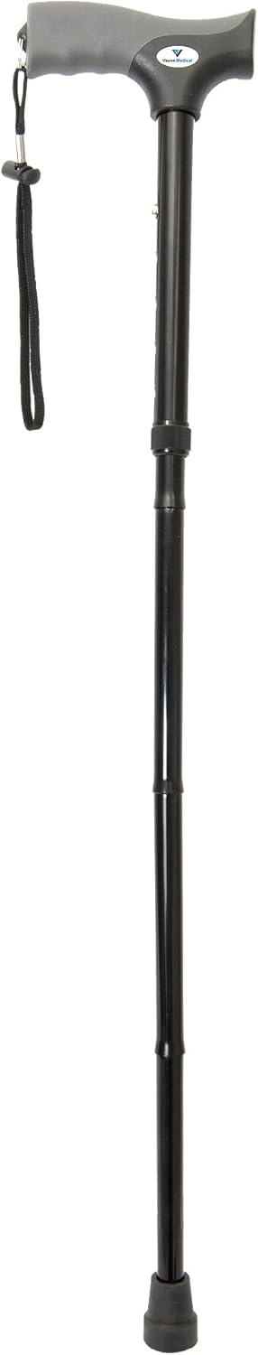 Vaunn Medical Folding Cane - Height Adjustable Walking Stick with Non-Slip Grip | Compact & Portable for Men, Women, Elderly