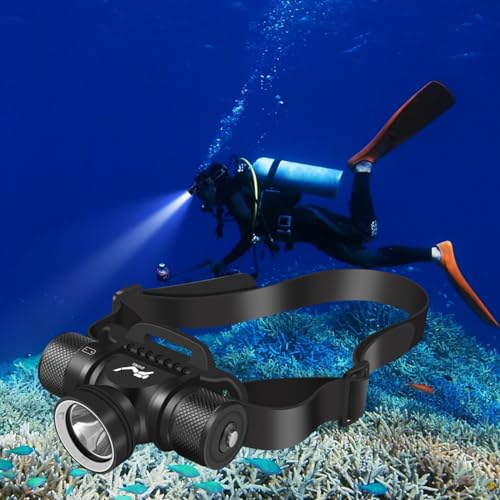 WINDFIRE HP900 Black Dive Headlamp - Ultra Bright 5 Modes, Waterproof Up to 80m