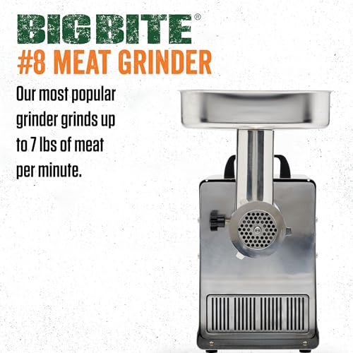 LEM BigBite #8 Electric Meat Grinder 0.5 HP Stainless Steel Commercial-Quality
