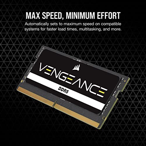 Corsair Vengeance DDR5 SODIMM 32GB (2x16GB) 5600MHz Memory Module, Black