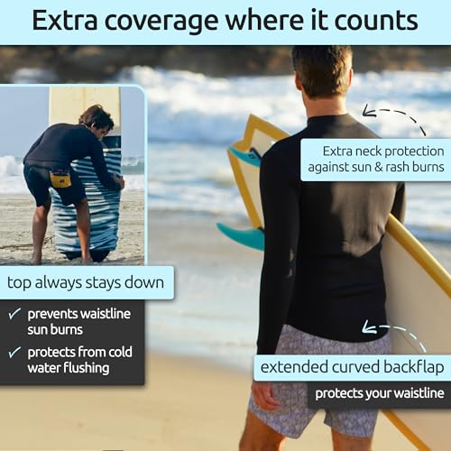 Surf Squared 3mm Men's Wetsuit Top Jacket X-Large - Neoprene Long Sleeve Watersports