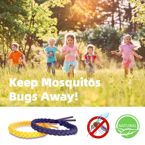 24 Pack Mosquito Repellent Bracelets - DEET-Free, Adjustable, Long-Lasting Natural Insect Protection - Indoor & Outdoor Use