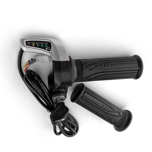 L-faster 24V/36V/48V Bike Throttle Grip Scooter Voltage Indicator Power Key Locker Accelerator (36V)