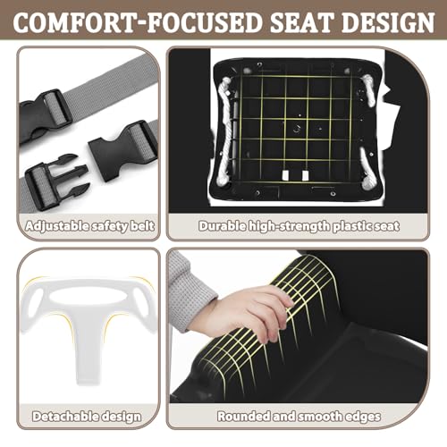 Black Toddler Swing with Soft Cushion - Foldable Indoor & Outdoor Baby Swing