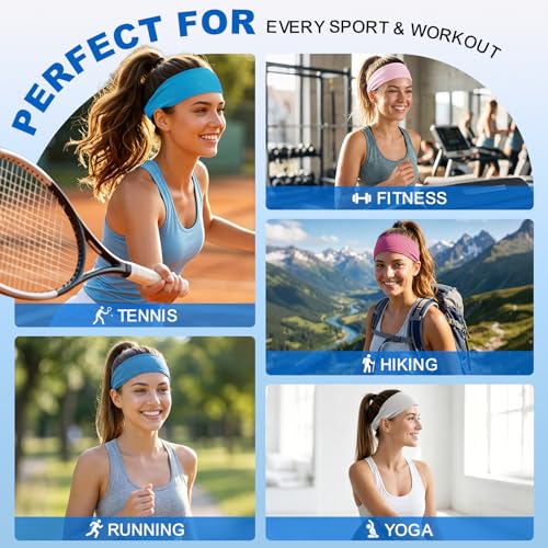 Cooling Headbands for Women 4 Pack - Light Blue, Pink, Mint, Purple
