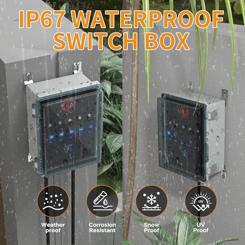 Joinfworld Waterproof 12V 5-Gang Rocker Switch Panel with USB & Volt Meter