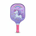 Kids Pickleball Paddle - Lightweight & Durable with Large Sweet Spot - Cute Pickleball Paddle Gift for Toddler & Youth Players - Purple Unicorn