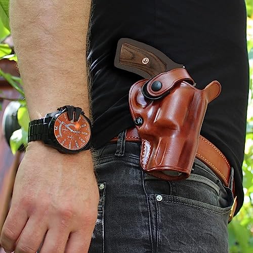 Leather Revolver Holster for PC Mod 627 .357 Mag 8-Shot, Right Hand, Brown