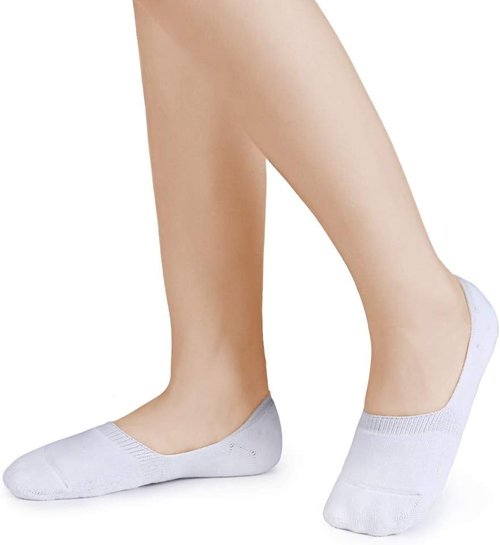 Leotruny No Show Socks - 6 Pairs Unisex Thick Cushion Athletic Cotton | Non-Slip Design