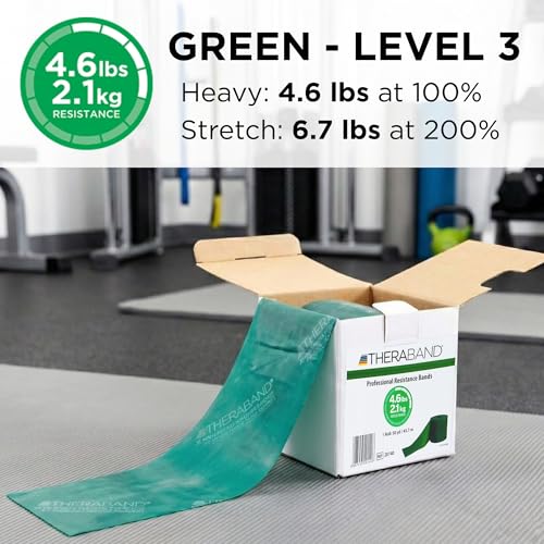Heavy Resistance Latex Resistance Band Roll - Green | THERABAND 50-Yard Elastic Exercise Band